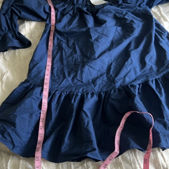 H& M Navy Blue Ruffled Mini Dress - Picture 6 of 9